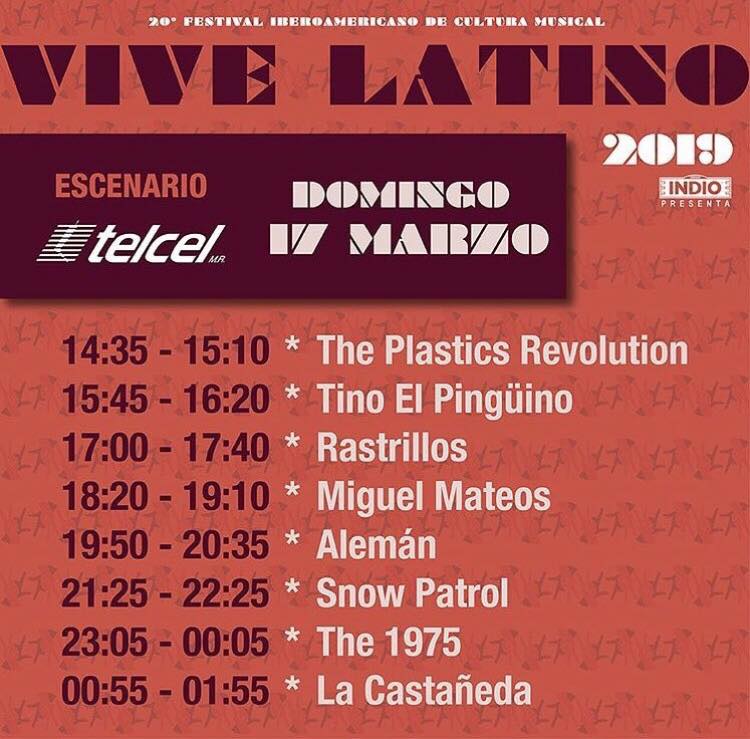 Horarios Vive Latino 2019