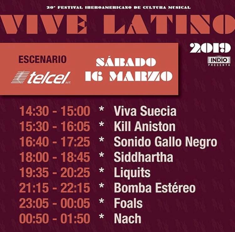 horarios vive latino 2019