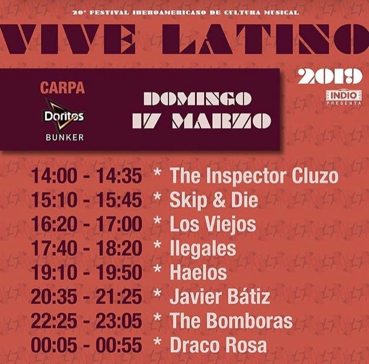 Horarios Vive Latino 2019