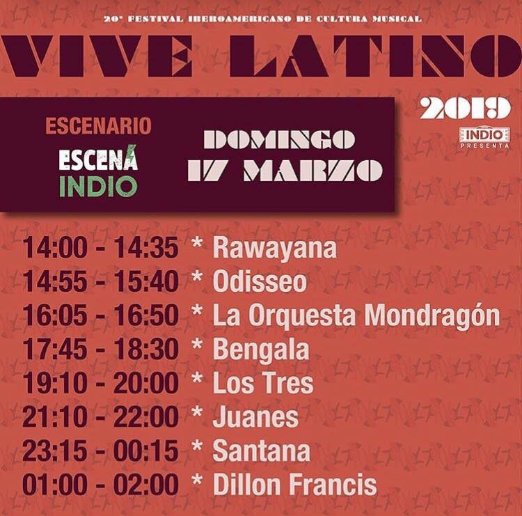 Horarios Vive Latino 2019