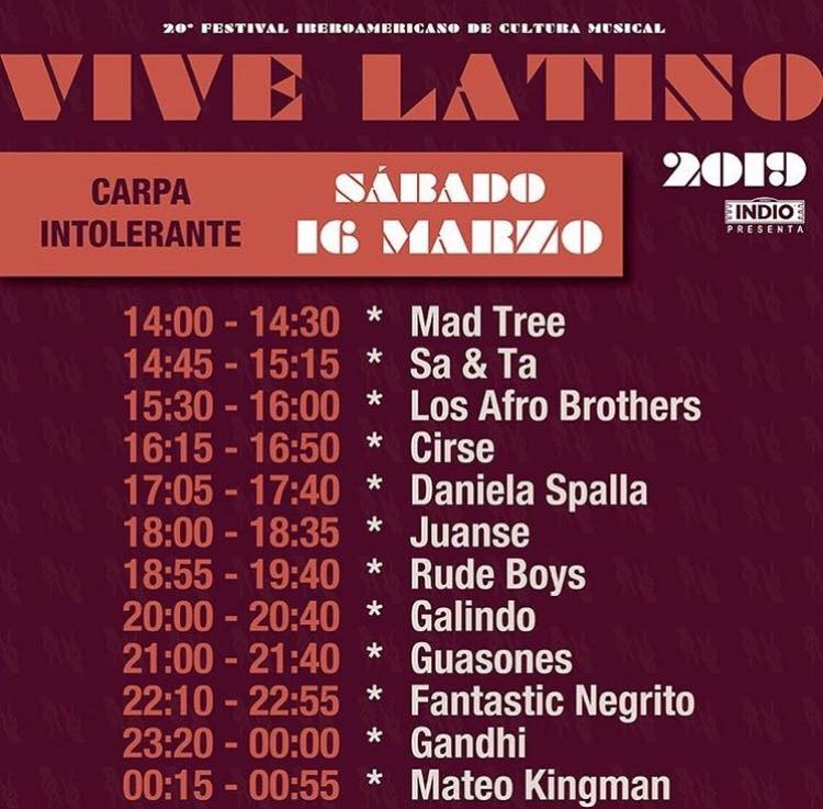 horarios vive latino 2019